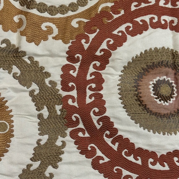 Two (2) Throw Pillow Covers  20x20”  High Quality Upholstery Fabric EUC Circles